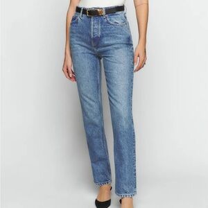 Reformation Blue Straight Leg Jeans High-Waisted Vintage